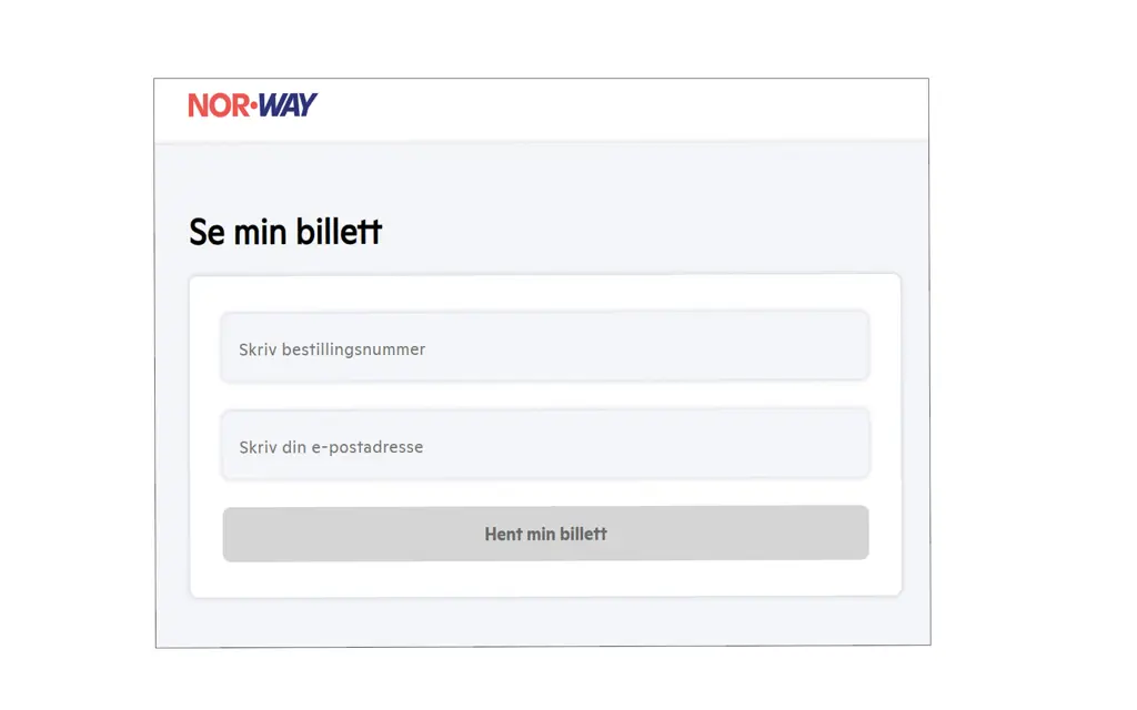 Skjermbilde av Finn din billett.